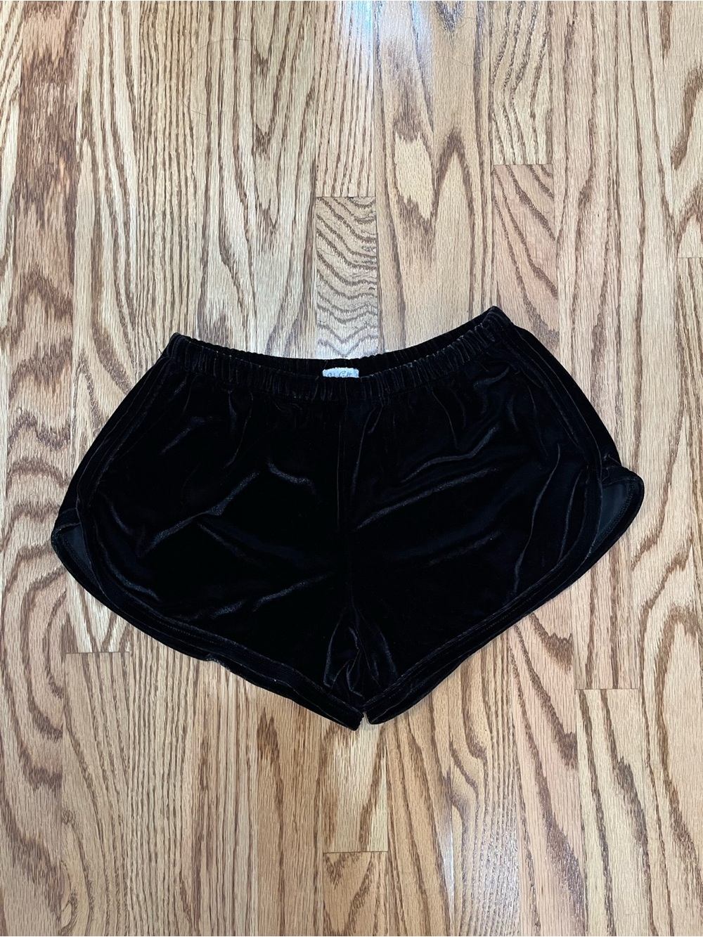 brandy melville black velvet shorts